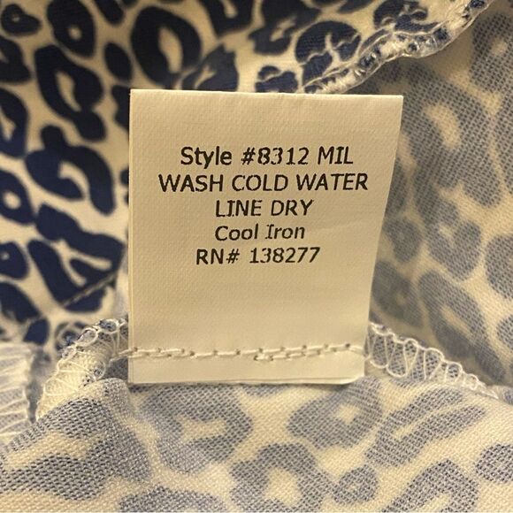 Estelle and Finn 6 Luxury Stretch Navy Blue Patterned Elastic Waist Capri Pants - Picture 6 of 9